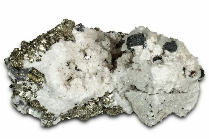 Lustrous Pyrite, Sphalerite & Calcite on Dolomite - Mexico #330562